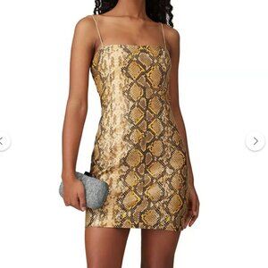 LIKELY Hayley Faux Leather Python Print Mini Dress